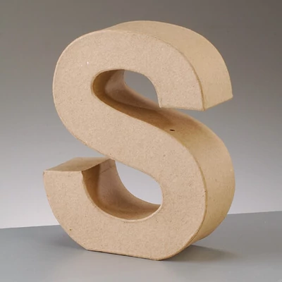 Písmeno z papier-mache - S, 10 cm
