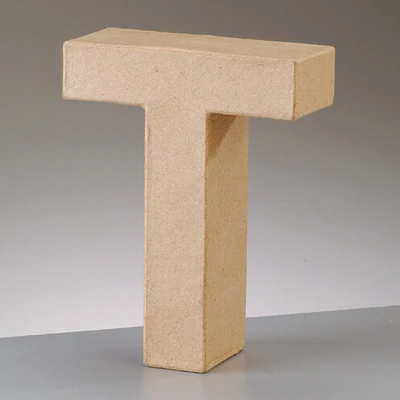Písmeno z papier-mache - T, 10 cm