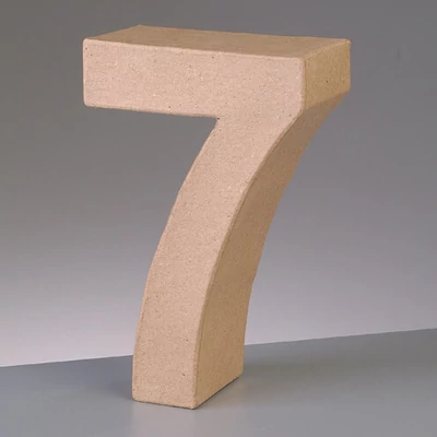Číslo z papier-mache - 7, 10 cm