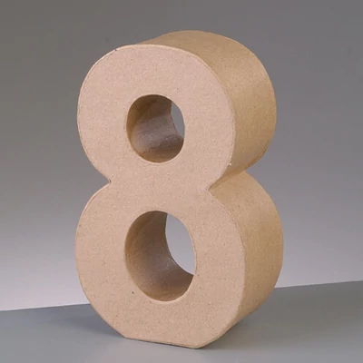 Číslo z papier-mache - 8, 10 cm