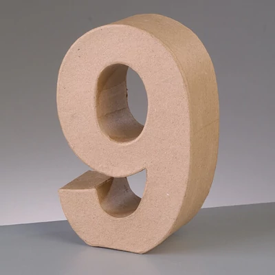 Číslo z papier-mache - 9, 10 cm