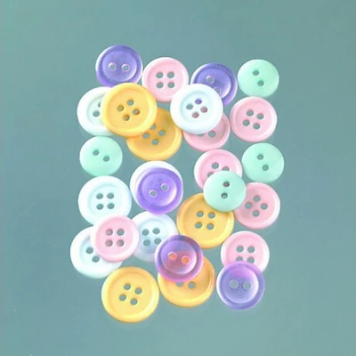 Plastové gombíky - pastels, 1-1,5 cm, 40 g