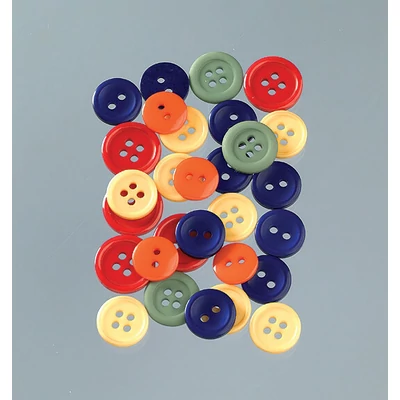 Plastové gombíky - primary, 1-1,5 cm, 40 g