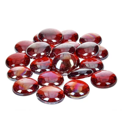 Sklenený štrk, 18-20 mm, 100 g - dúhový, červený