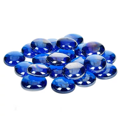 Sklenený štrk, 18-20 mm, 100 g - dúhový, svetlomodrý