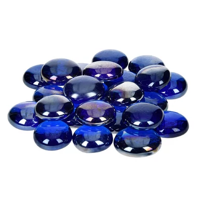 Sklenený štrk, 18-20 mm, 100 g - dúhový, modrý