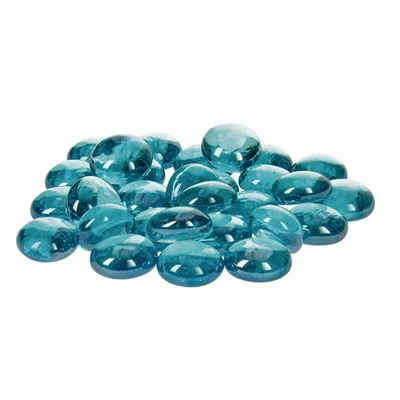 Sklenený štrk, 18-20 mm, 100 g - dúhový, tyrkysový