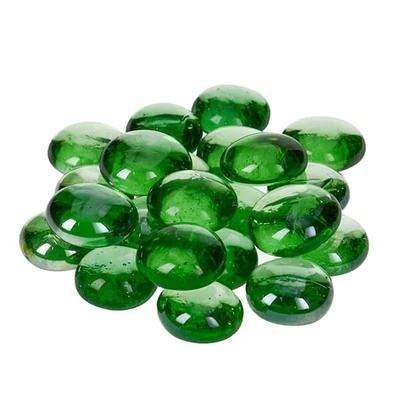 Sklenený štrk, 18-20 mm, 100 g - dúhový, jablkovo zelený