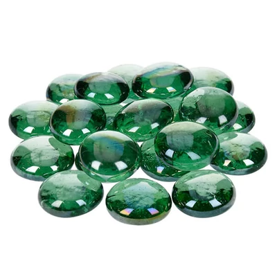 Sklenený štrk, 18-20 mm, 100 g - dúhový, machovo zelený