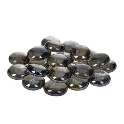 Sklenený štrk, 18-20 mm, 100 g - dúhový, čierny
