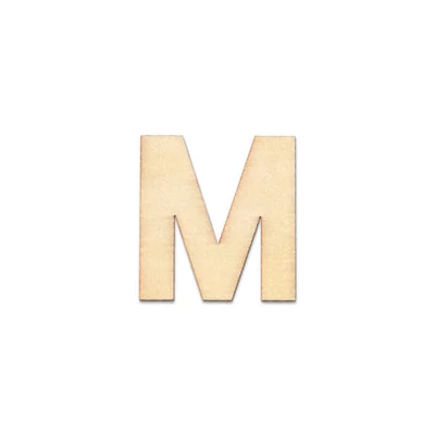 Drevené písmeno, 40x2 mm - M