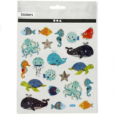 Tengeri állatok öntapadós matrica 15x16,5 cm-es ív