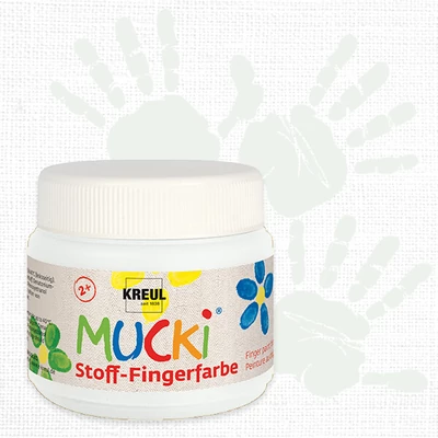 Prstová farba na textil Mucki, 150 ml - biela