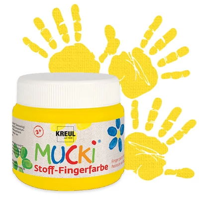 Prstová farba na textil Mucki, 150 ml - žltá