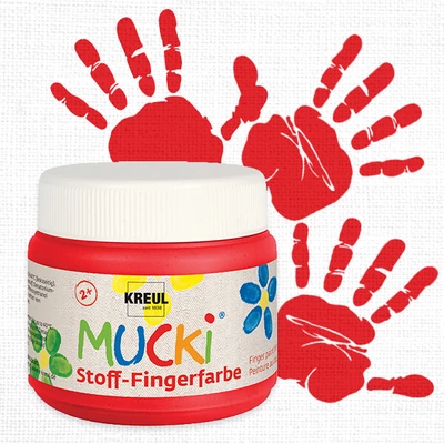 Prstová farba na textil Mucki, 150 ml - červená