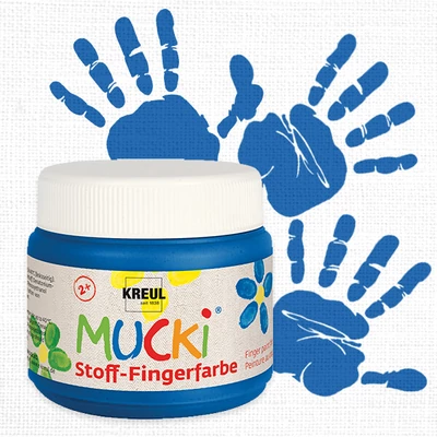 Prstová farba na textil Mucki, 150 ml - modrá