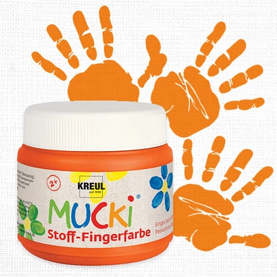 Prstová farba na textil Mucki, 150 ml - oranžová