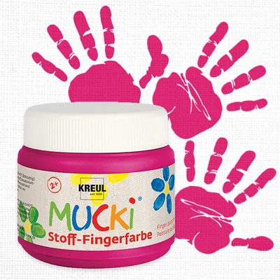 Prstová farba na textil Mucki, 150 ml - ružová