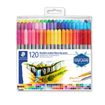 Sada extra tenkých popisovačov, Staedtler, Design Journey, obojstranná - 120 ks