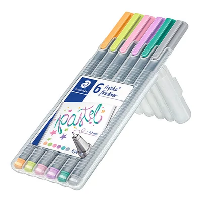 Sada extra tenkých popisovačov, Staedtler, Triplus Pastel - 6 ks