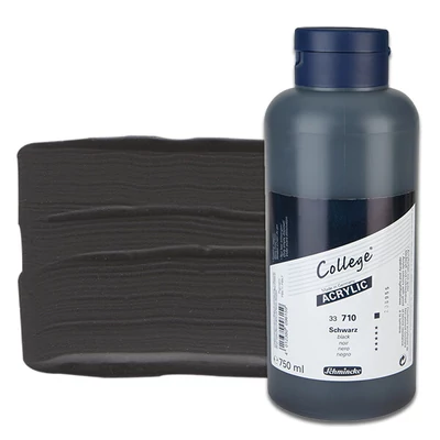 Akrylová farba Schmincke College, 750 ml - 710, black