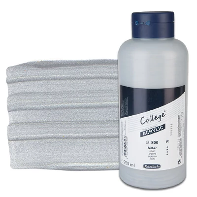 Akrylová farba Schmincke College, 750 ml - 800, silver