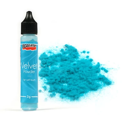 Zamatový prášok, 30 ml - tyrkysový, 3 g