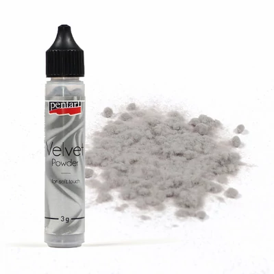 Zamatový prášok, 30 ml - sivý, 3 g