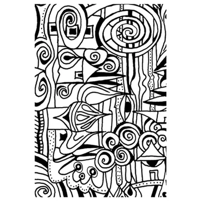 Silikónová šablóna na pečiatkovanie, 7,4x10,5 cm - Omaľovánka, dedina