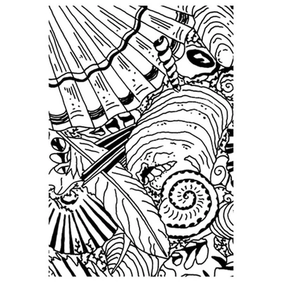 Silikónová šablóna na pečiatkovanie, 7,4x10,5 cm - Omaľovánka, mušle