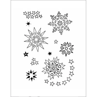 Silikónová šablóna na pečiatkovanie, 7,4x10,5 cm - Hviezdy