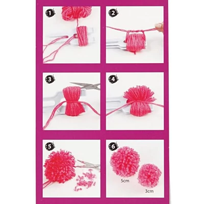 Pomôcka na výrobu pompomov, plast, 2 veľkosti, 3 a 5 cm