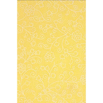 Bavlnený papier, 50x70 cm, Happy flowers - 12, žltý