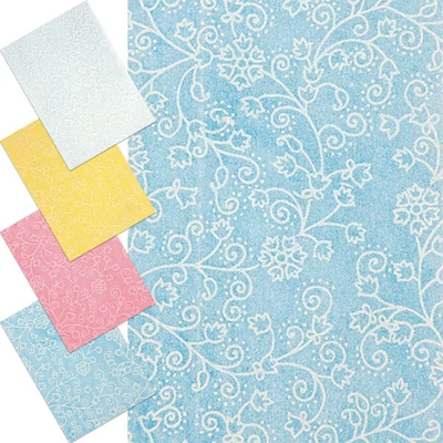 Bavlnený papier, A4, Happy flowers - v rôznych farbách