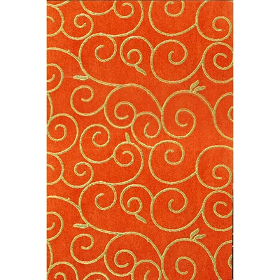 Bavlnený papier, 50x70 cm, Arabesque, zlatý - 43, oranžový