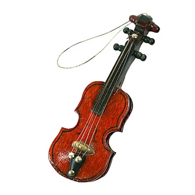 Farebná drevená figúrka, závesná - husle, 8 cm, 1 ks