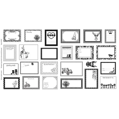 Akcia! Patchworková tkanina - Moda - Quilt label 5044-A Panel, 60cm