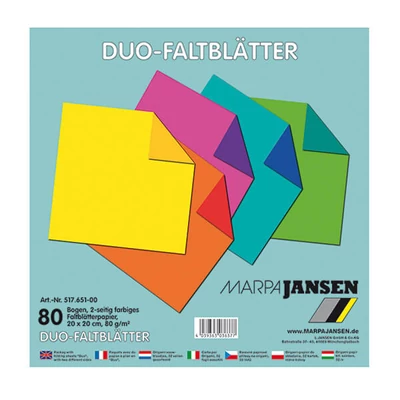 Papier na origami, Duo-Color - 80 g, 80 ks, 20x20 cm