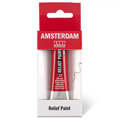 Kontúrovacia farba Amsterdam Relief Paint, nevypaľovacia, 20 ml - tmavo červená, 302