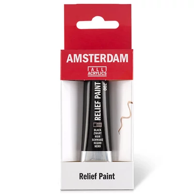 Kontúrovacia farba Amsterdam Relief Paint, nevypaľovacia, 20 ml - čierna, 700