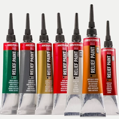 Kontúrovacia farba Amsterdam Relief Paint, nevypaľovacia, 20 ml - v rôznych farbách