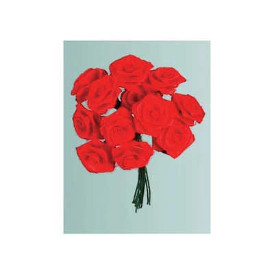 Dior rózsa - piros - 12 db