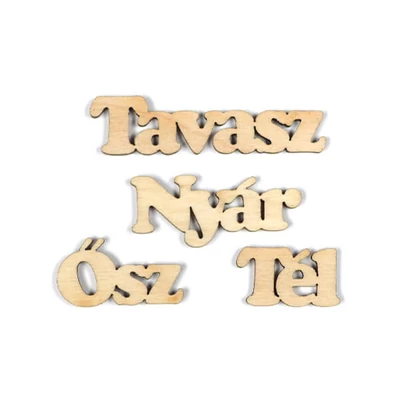 Drevený znak, nápis - Štyri ročné obdobia, 4 ks