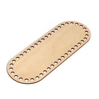 Drevený základ na háčkovanie, oválny - 25x9 cm, Veľkosť otvoru 8 mm
