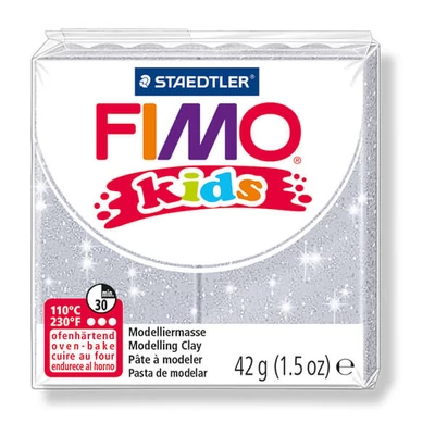 Modelovacia hmota do rúry FIMO Kids, 42 g - gliterovo striborná (8030-812)