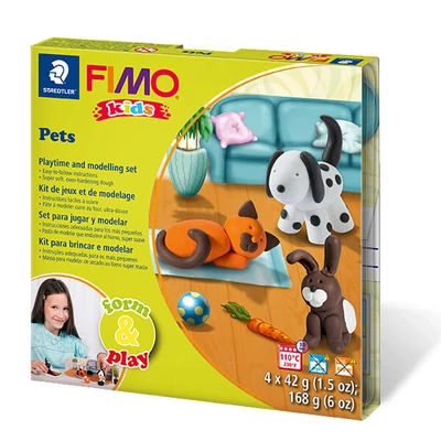 Sada modelovacej hmoty do rúry FIMO Kids, Form & Play - 4x42 g - zvieratká