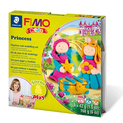 Sada modelovacej hmoty do rúry FIMO Kids, Form &amp;amp; Play - 4x42 g - princezny