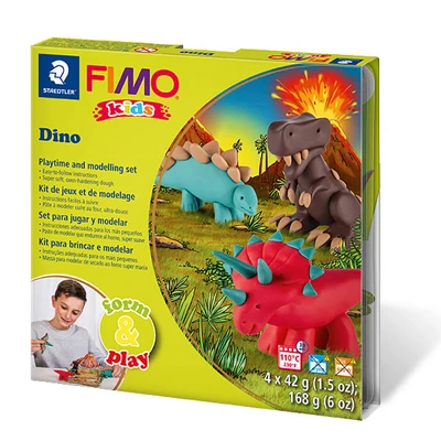 Sada modelovacej hmoty do rúry FIMO Kids, Form & Play - 4x42 g - dinosaury