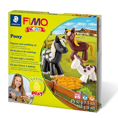 Sada modelovacej hmoty do rúry FIMO Kids, Form & Play - 4x42 g - poníky
