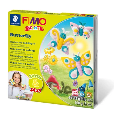 Sada modelovacej hmoty do rúry FIMO Kids, Form & Play - 4x42 g - motýle